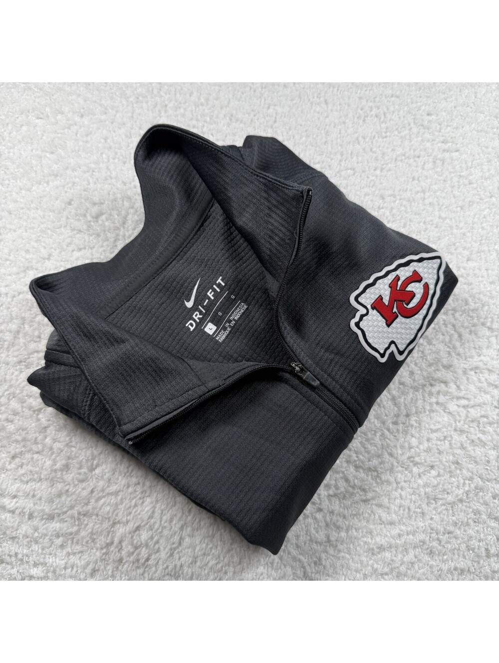 Nike Kansas City Chiefs Dri-FIT Men’s Large 1/4 Zip Pullover NFL Gray